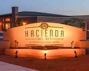 The Hacienda Del Rey Entrance Sign